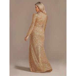 Dress Wedding Party Prom Evening Sequins Dresses Neck