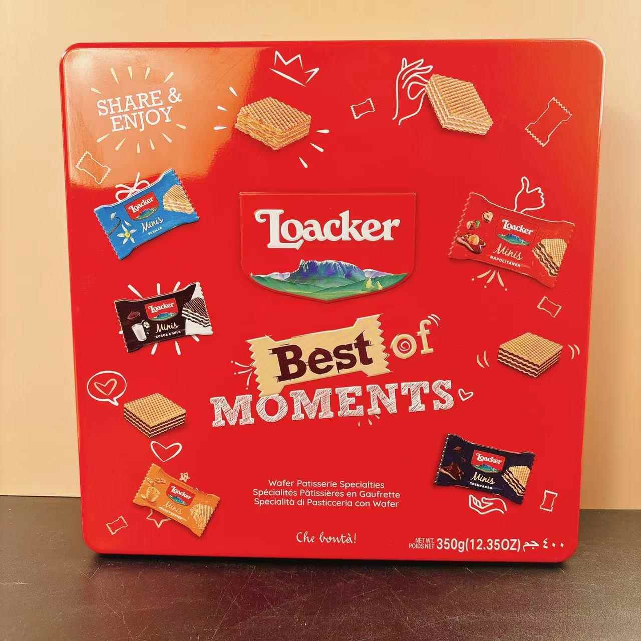 【年货限定】locker莱家迷你威化饼干礼盒350g铁盒包邮送礼春节