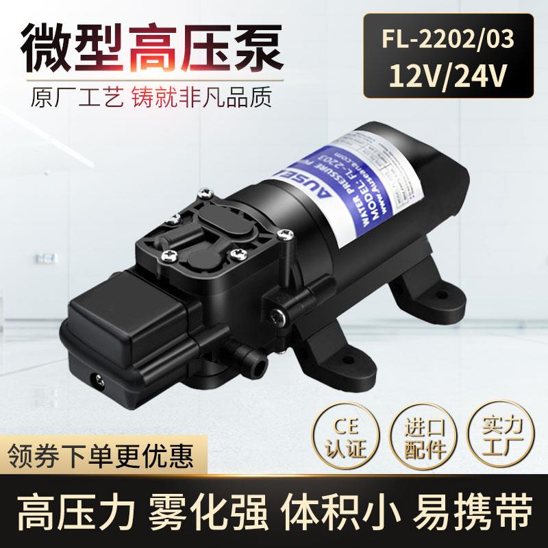 电动喷雾器高压水泵农用雾化喷药泵微小型自吸隔膜泵直流抽水机泵