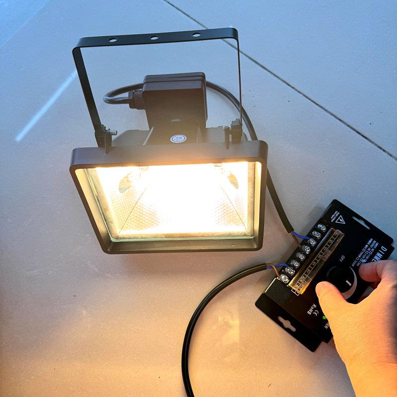 大功率调光调温卤素灯卤钨灯300W500W发热灯投光射灯实验室试验灯
