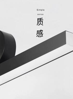 北欧极简全铜黑色餐厅吊灯意式几何吧台岛台灯办公室一字长条灯具
