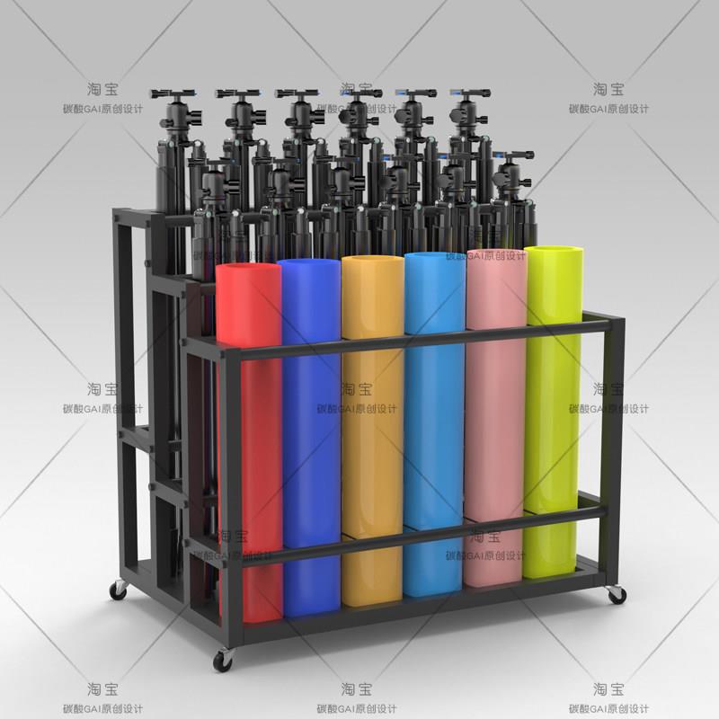 影棚收纳箱背景纸布卡纸收纳层架背景架三脚架灯架摄影器材收纳柜