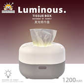 智能人体感应发光纸巾盒家用抽纸卷纸收纳盒氛围夜灯置物架批发