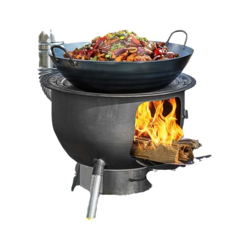 农村柴火炉家用柴火灶大锅台移动灶户外地锅烧木柴铁锅移动焚火架