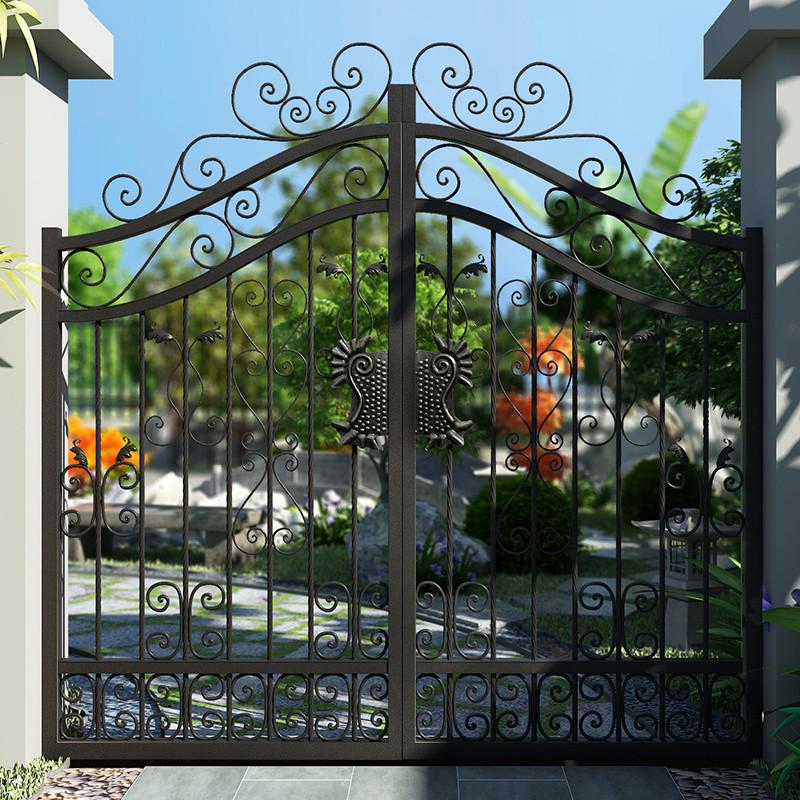 铁艺大门庭院农村乡村入户小区院子围墙别墅对开双开家用自建房小