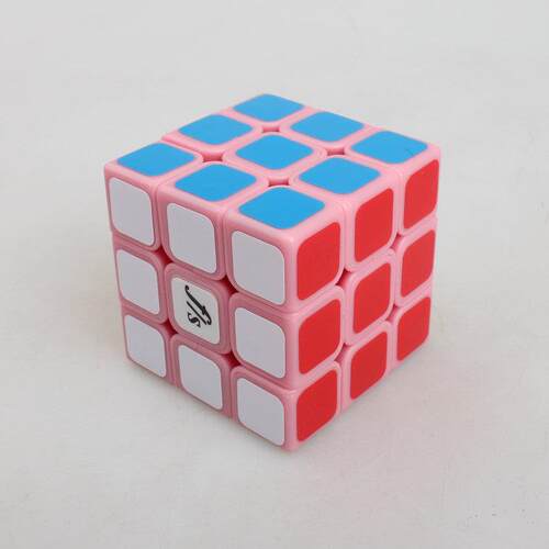 方是小霜刃三阶魔方 纯粉色54.5mm3阶独特结构专业顺滑三阶魔方
