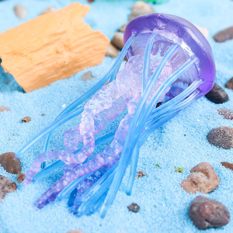 儿童仿真海洋生物动物模型玩具乌贼章鱼海蜇鱿鱼箱鲀鱼水母海星兔