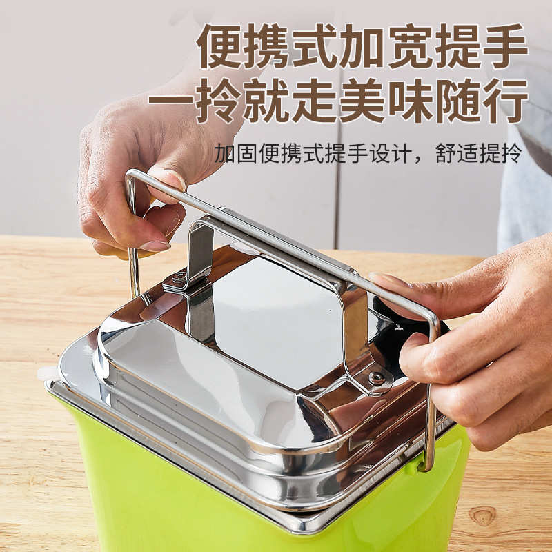 外贸不锈钢保温提锅双层发泡多用饭盒大容量学生便携家用便当餐盒
