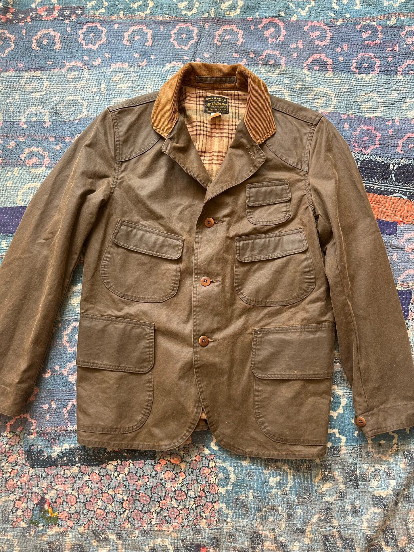 RRL Brown Waxed Hunting Jacket