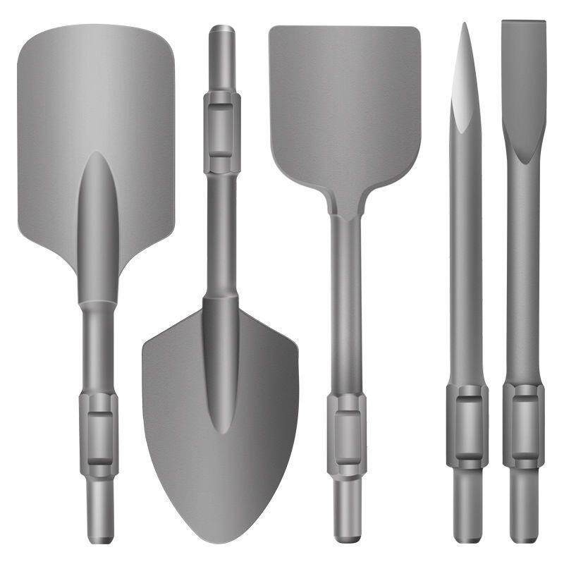 6电镐尖扁凿子混凝土钢凿电镐铲汽油镐挖土植树扁铲平铲桃心铲