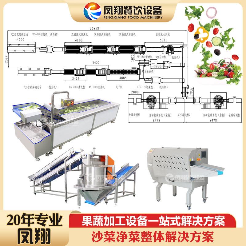 全自动生菜沙拉净菜加工生产线生菜加工流水线加工净菜机器