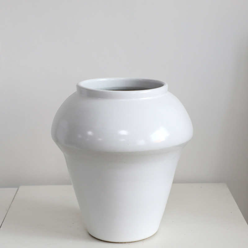 大景德镇空间禅意花白色陶罐日式摆件客厅简约手工花瓶玄关现代器