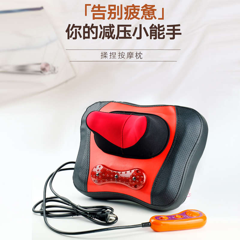 颈椎按摩器massage pillow电动按摩枕全身家用按摩垫多功能推拿机