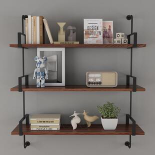 美复古墙上力置物架承重强铁艺一字隔式ZWJ007板工壁业风理发简约