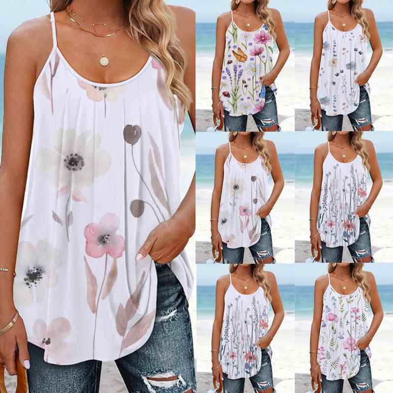Womens casual round neck pullover digital womens top
