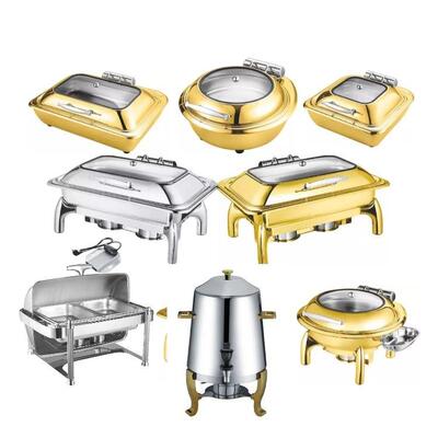 不锈钢自助餐炉商用酒精电加热翻盖餐厅酒店跨境爆款chafing dish