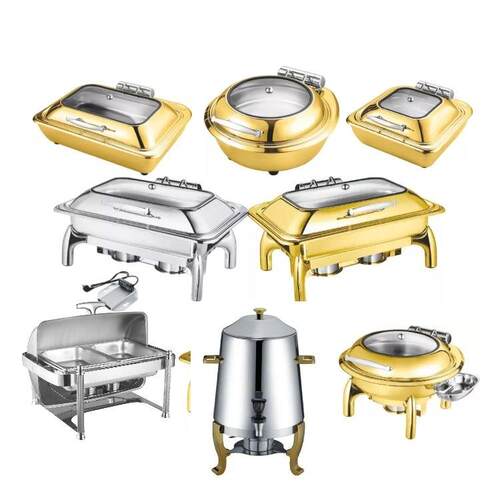 不锈钢自助餐炉商用酒精电加热翻盖餐厅酒店跨境爆款chafing dish