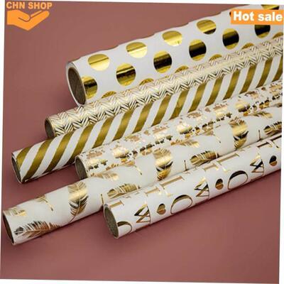 Birthday wrapping paper Gold foil Gift box wrapper Christmas