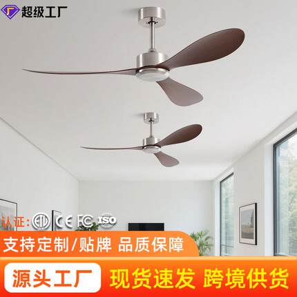 吊扇大风力变频静音电风扇餐厅客厅家用简约复古吊顶工业无灯吊扇