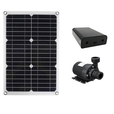 20W18V12V太阳能电池盒水泵套装环保800/h抽水套装跨境Water Pump
