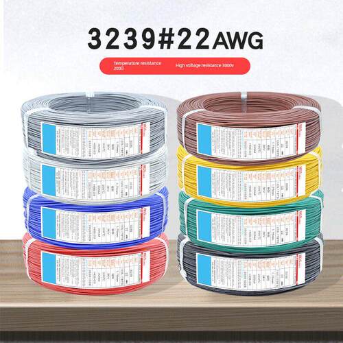 耐高温硅胶线3239 # 22Awg 3Kv美国标准0.3方硅胶线锂电池线路板
