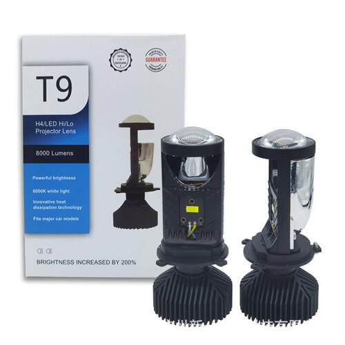 汽车LED客厅灯T9机车灯电动车改装前照灯H4透镜led双光远近一体