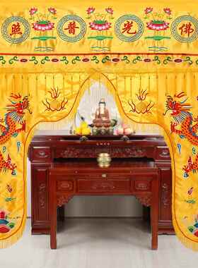 居家布艺绣佛品佛NCT具龙佛门帐幢幡长佛堂幡装饰龙门帐佛堂绣品