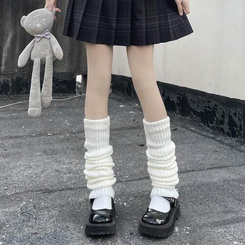 针织堆堆腿套夏季款日系加长jk小腿袜修饰腿型袜子腿套显瘦遮腿型