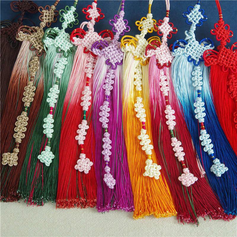 精翠纯手工高档蝴蝶拼吊穗中国结渐变流苏线厂家直销,纺织面料/辅料/配套,流苏/穗,淘宝优惠券,粉丝福利购,淘宝优惠卷