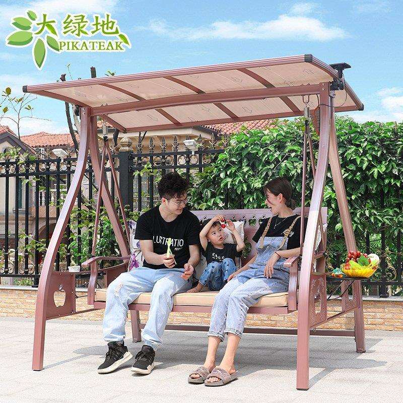 户外太阳能秋千庭院铸铝合金吊篮网红室外吊椅阳台花园家用摇摇椅