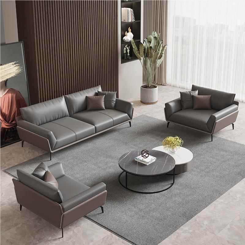 奢现代轻皮艺沙发组合 办公室酒店务/发商 家用客厅办公商务沙沙