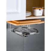 304不锈钢整体橱柜下挂锅盖架厨房吊柜多功能置物架放锅盖砧板