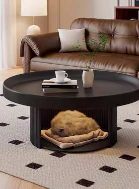 Tal法式奶油复古简约客厅沙发茶几小户型古风家用宠物圆形矮桌ins