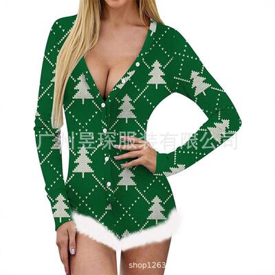 Long sleeved printed official picture women's hairy pants