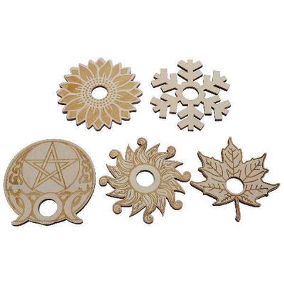 5 Pcs Display Stand Shelf Wood Sphere Mini Crystal Base