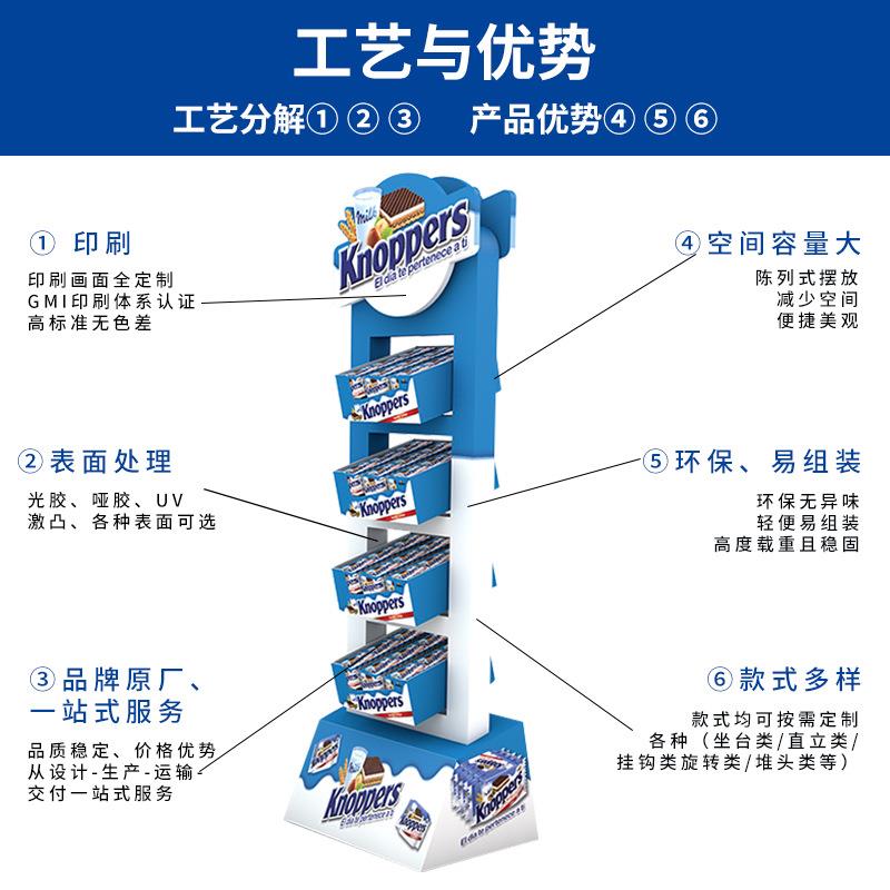 瓦楞纸立式造型纸展架 食品套装组合安迪板展示架 商超展示货架