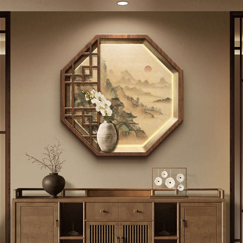 宋代美学入户玄关装饰画新中式禅意古韵客厅茶室挂画走廊过道壁画