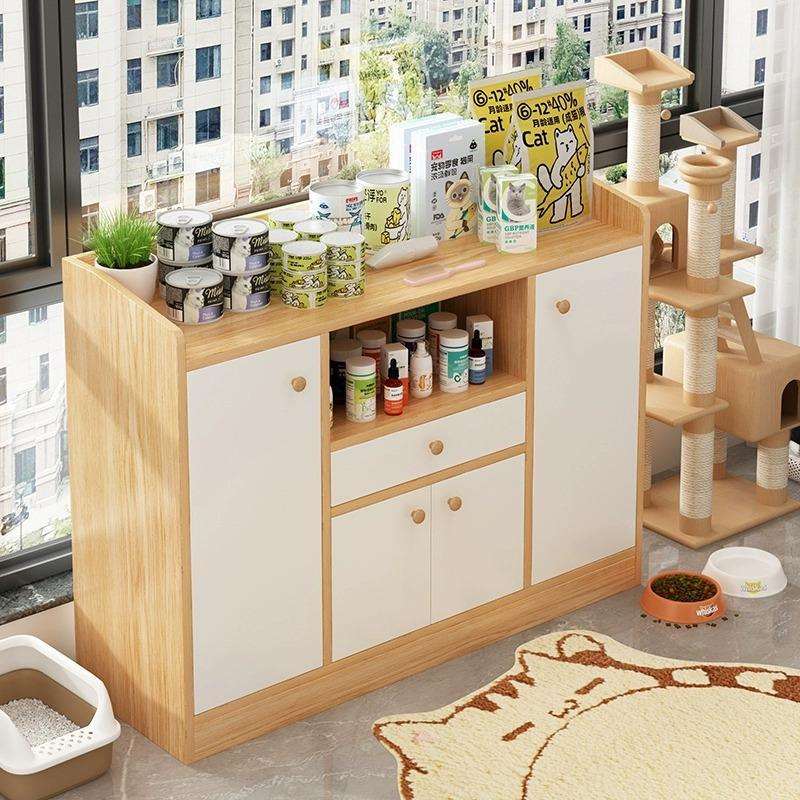 宠物用品收纳柜客厅置物柜家用简易经济型餐边柜大容量柜子储物柜
