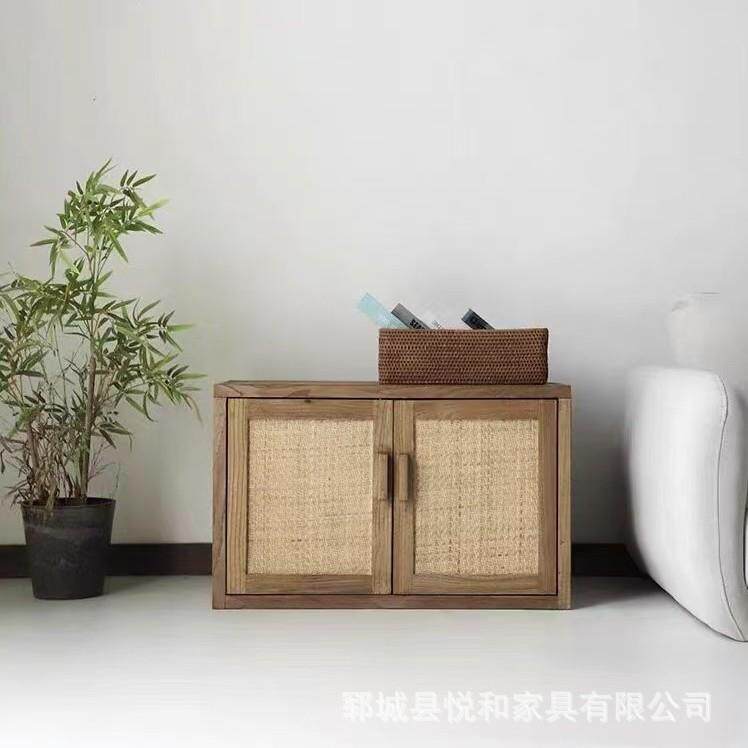 新款老榆木储物柜阳台地柜榻榻米炕柜卧室飘窗柜书柜民宿餐边柜