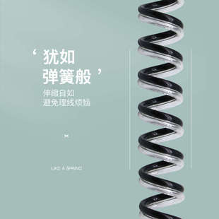 双排PU弹簧管空压机软管吹气管气泵高压螺旋风管伸缩软管黑色透明