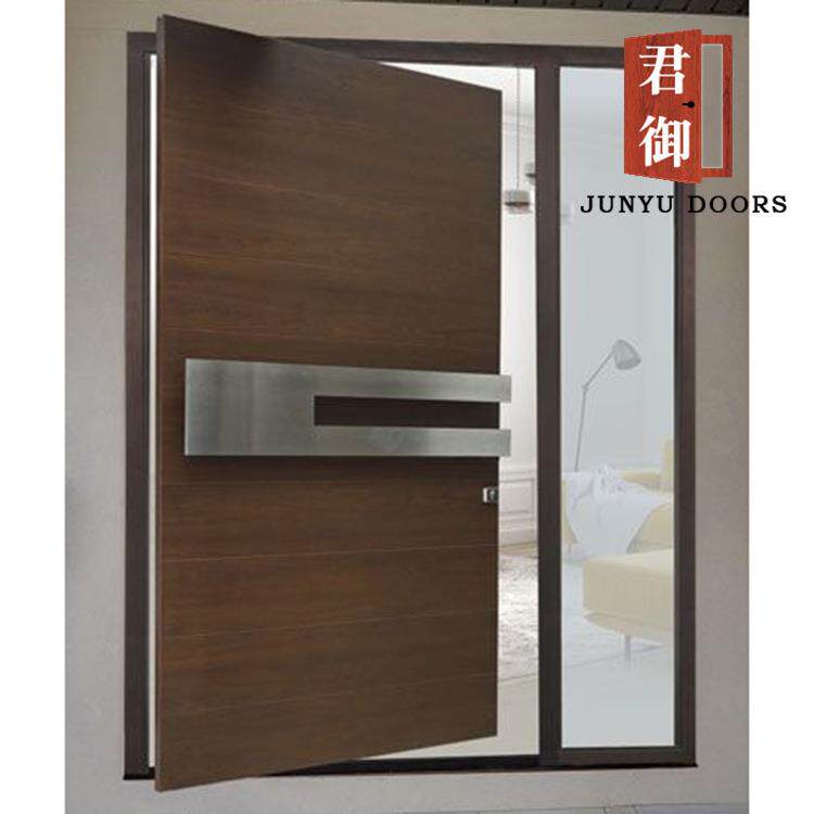 办公室宴会厅偏轴门时尚大门旋转木质门整体省空间木门可按图设计