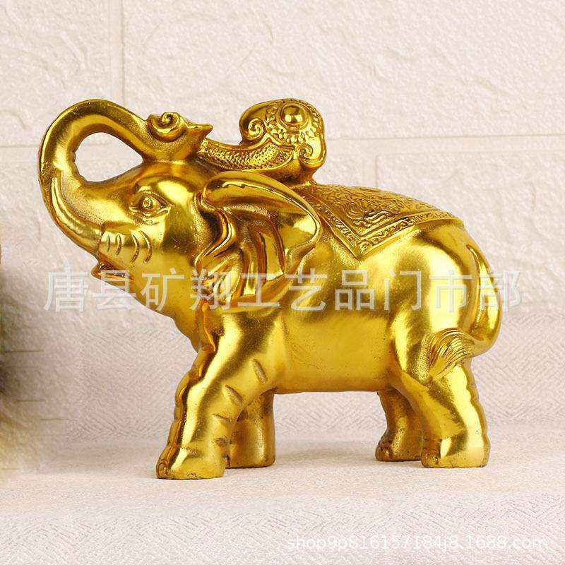 厂家 铜象摆件一对吸水象福财铜象工艺品办公室客厅装饰品