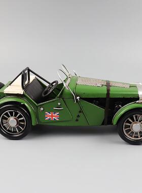 摆仿真名爵MG赛K3公路车模型铁旧艺工艺品怀348汽车摆件橱窗柜收