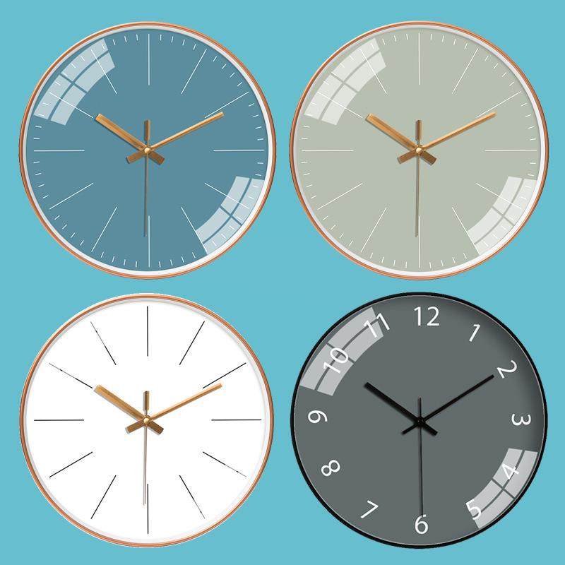 客厅卧室现代简约创意时尚纯色时钟静音石英钟挂表