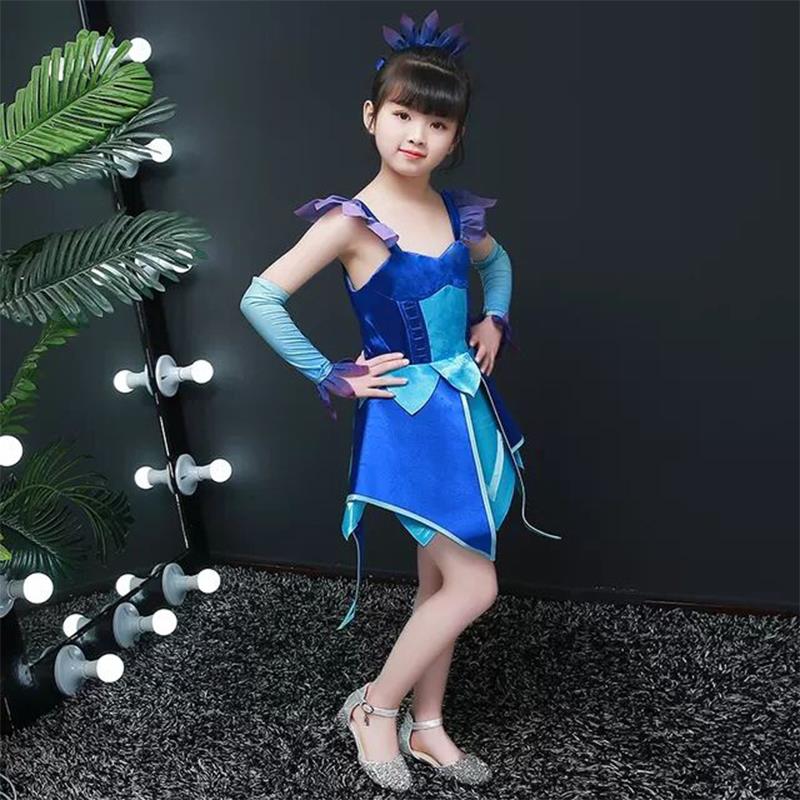 正品叶罗丽公主裙cos服灵儿童童装情冰公的衣主服女童子裙走秀可