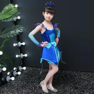 高档叶装罗丽公主裙os服儿童童情灵冰主公的c衣服女童裙子走秀可