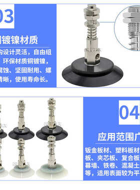 妙德系列机械手吸盘PA/PF/PFG-60/80/95-10/30-N/S强力重载型吸嘴