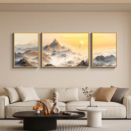 金山画客厅沙发背景墙装饰画现代简约背有靠山挂画高端