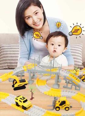 137-467pcs Children Electric Track Toy Car Engineering Car K