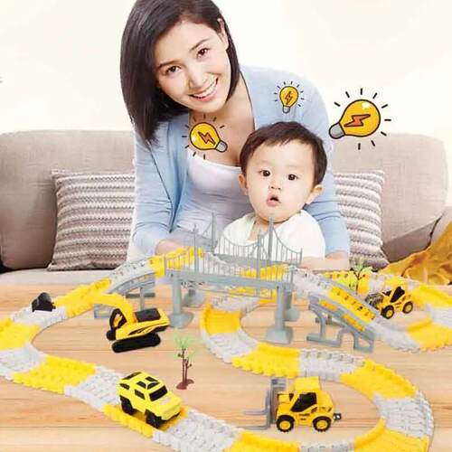 137-467pcs Children Electric Track Toy Car Engineering Car K
